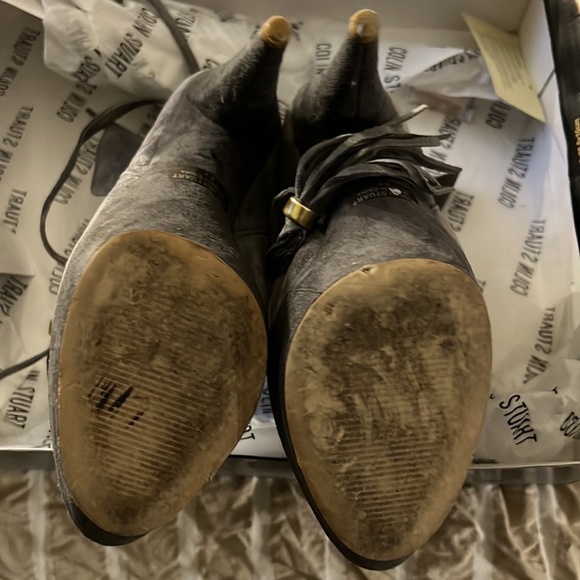 Grey Colin Stuart suede booties. - Picture 2 of 4